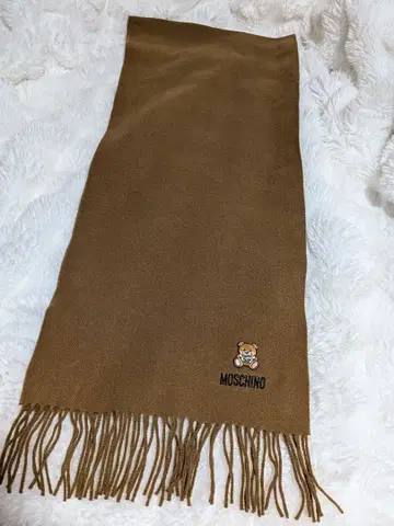 MOSCHINO 브라운 프린지 머플러