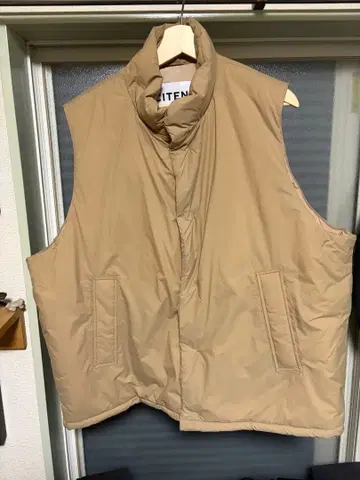 시텐 베이지 다운 베스트 남성용