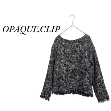 오파크 클립 상의 자켓 포멀 고급 프린지 L