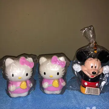 헬로키티&미키마우스 피규어 저금통 3체 세트