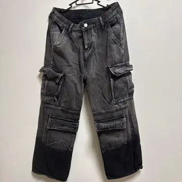 카고 팬츠 그라데이션 블랙