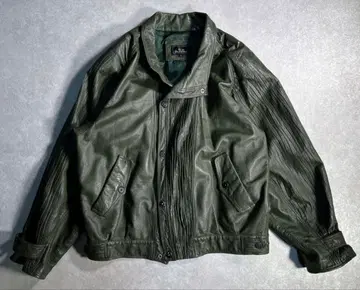 가죽 자켓 블루종 짧은 기장 소가죽 천연 가죽 그린