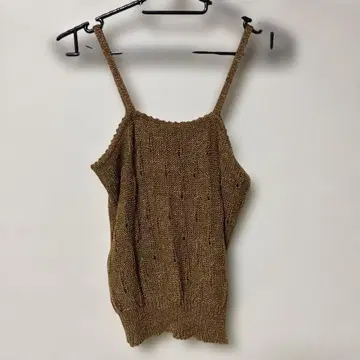 브라운 니트 뷔스티에 스트랩 포함