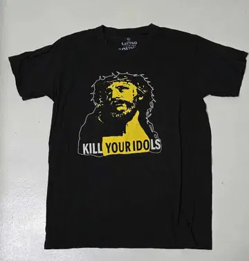 킬 유어 아이돌스 지저스 반팔 t셔츠 블랙 블랙 조크 초 레어템