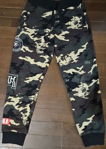 MISHKA 카모 패턴 스컬 프린트 조거 팬츠 M