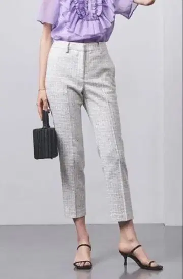 유나이티드 애로우즈 트위드 슬림 테이퍼드 팬츠 체크 36