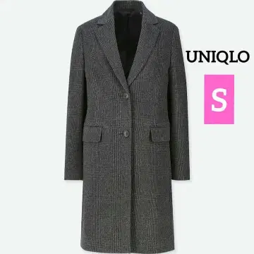 유니클로 울 캐시미어 체스터 코트 체크 S 사이즈