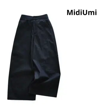 MidiUmi 데님 와이드 팬츠 허리밴딩 일본제