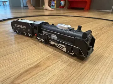 자주식 블랙 증기기관차 EXPRESS 화차 포함