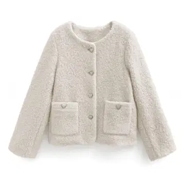 GRL 그레일 노 컬러링 울 하트 버튼 자켓 fo2042