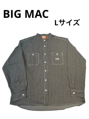 빅맥 BIG MAC 노카라 셔츠 히코리 스트라이프