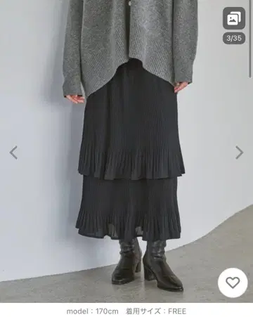 가는 플리츠 캉캉 스커트