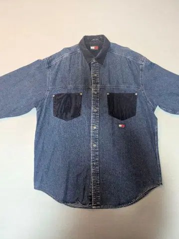 90s 타미힐피거 데님 긴팔 셔츠