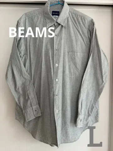 BEAMS 빔즈 체크 무늬 긴팔 셔츠 L 사이즈