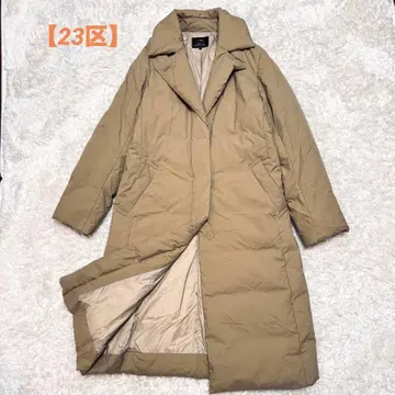 [ 23구 ] 매트 타프타 다운 체스터 코트 카멜 38 경량