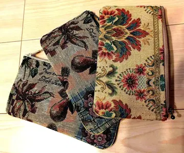 꽃무늬 패브릭 소재 파우치 [고블랑 직조]