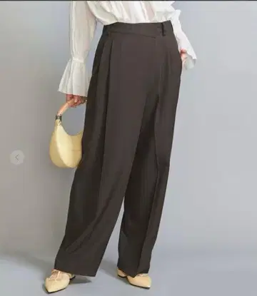 [ 미사용 새상품 ] 포플린 2 턱 랩 팬츠 워셔블 S