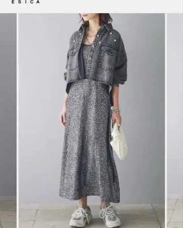 에시카 슬리브리스 스팽글 원피스