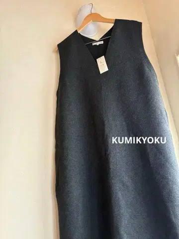 쿠미쿄쿠 오버롤 스커트 빅 사이즈 차콜 그레이 택 포함