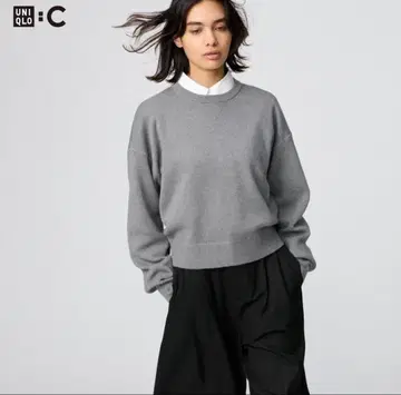유니클로 스무스 코튼 크루넥 스웨터