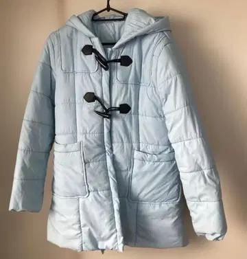 라이트 블루 더플 코트 후드 부착 스카이블루 블루 자켓 165