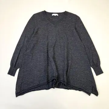 자유구 플레어 니트 빅 사이즈 44 V넥 울 100% 매끄러운