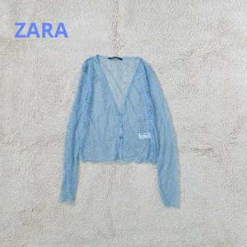 자라 레이스 가디건 상의 꽃무늬 얇은 소재 겉옷 긴팔 티셔츠 올 패턴