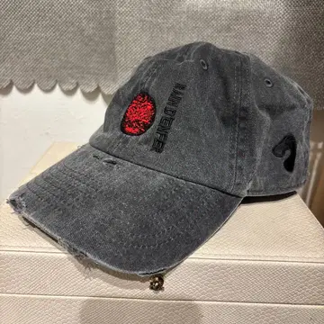 그레이 데미지 가공 야구 모자