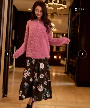 emiriawiz 라메 샤기 니트 핑크 긴팔