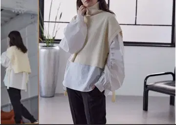 [택 포함 미사용] SUGAR ROSE 하이넥 니트 베스트