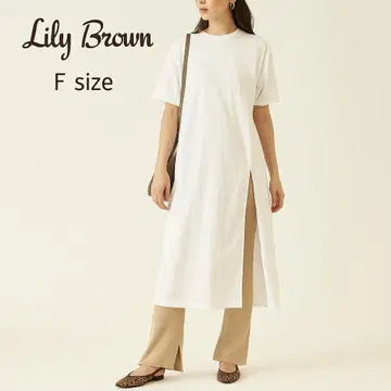 Lily Brown 롱 원피스 티셔츠 랩 (F) 화이트