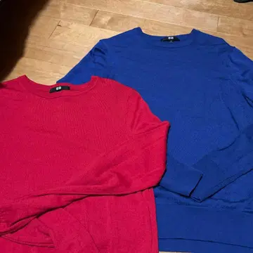 유니클로 메리노울 크루넥 스웨터 M