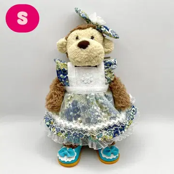 제리캣 바슈풀 S 사이즈용 꽃무늬 레이스 파랑 원피스 드레스 의류