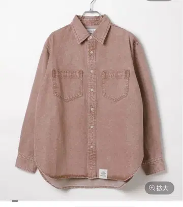 렙심 데님 셔츠 핑크 브라운