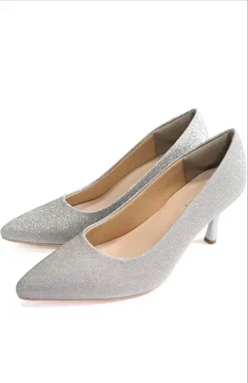 실버 글리터 7cm 힐 펌프스