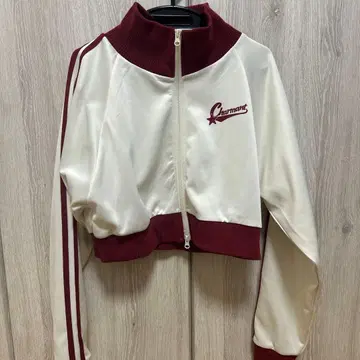 WEGO 크롭 저지 화이트/버건디