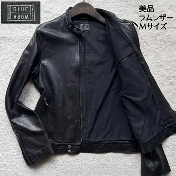 새상품급 블루워크 투모로우랜드 싱글 라이더 가죽 자켓 블랙 M