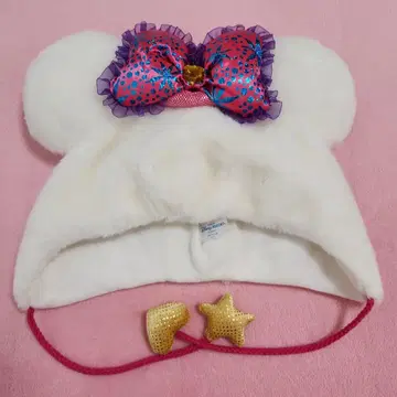 미니 마우스 팬캡 디즈니씨 10주년 복슬복슬 화이트