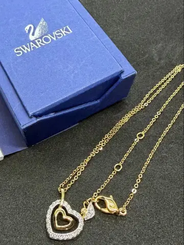 스와로브스키 하트 목걸이 실버 골드
