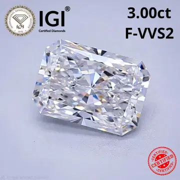 3.00ct F-VVS2 라디언트컷 랩그로운 다이아몬드