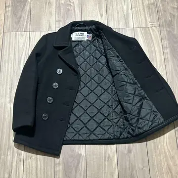 Schott 피코트 더블 퀼팅 740N 블랙 USA제