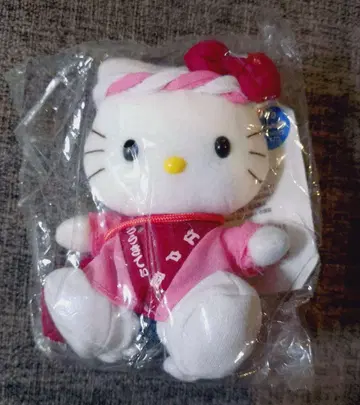 헬로키티 봉제 인형 마스코트 도쿄 한정판 에도마에 택 포함 약 10cm