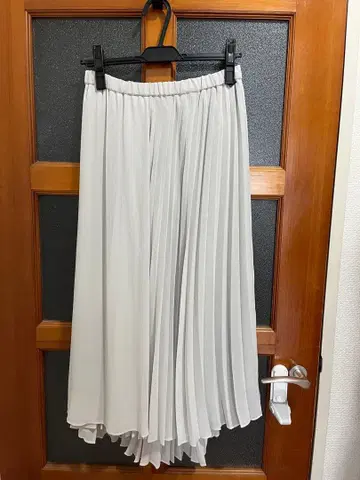 UNITED ARROWS 오간자 롱 스커트 라이트 그레이