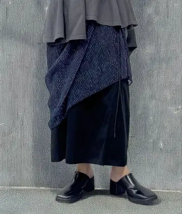 [ 일본제 ] 리버서블 라메사 롱 스커트