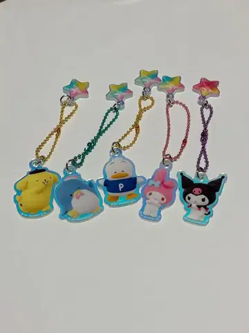 산리오 캐릭터즈 트윈 참 니지호시 캔디 5종