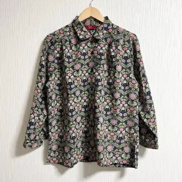 새상품급 V&A 윌리엄 모리스 꽃무늬 올 패턴 긴팔 셔츠 L