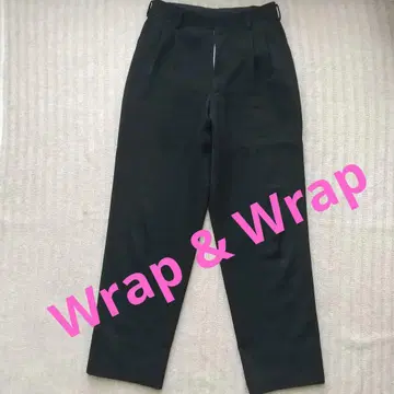 랩 & 랩 플리츠 슬랙스 블랙 허리 79 수트 아래