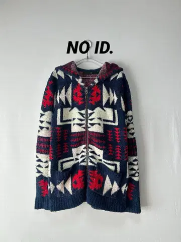 NO ID. 지퍼 후드티 네이티브 자카드 1