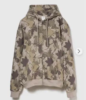 나뭇잎 무늬 집업 후디 L 사이즈