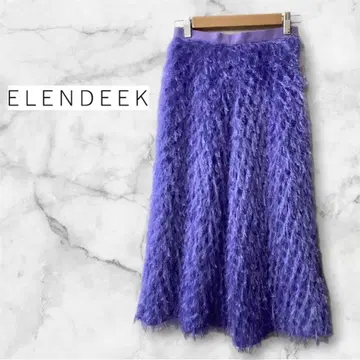 ELENDEEK 엘렌딕 커팅 프린지 롱 스커트 퍼플 01